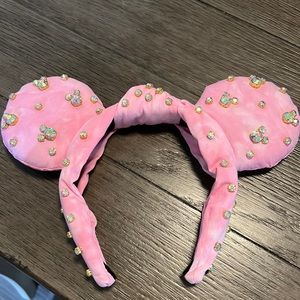 Pink tie dye ears headband
